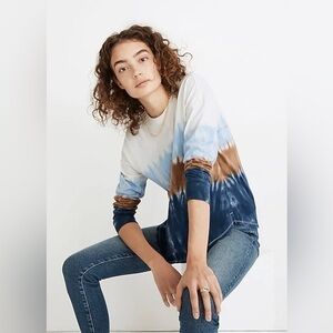 Madewell women’s Newville crewneck tie dye sleeve T shirt
